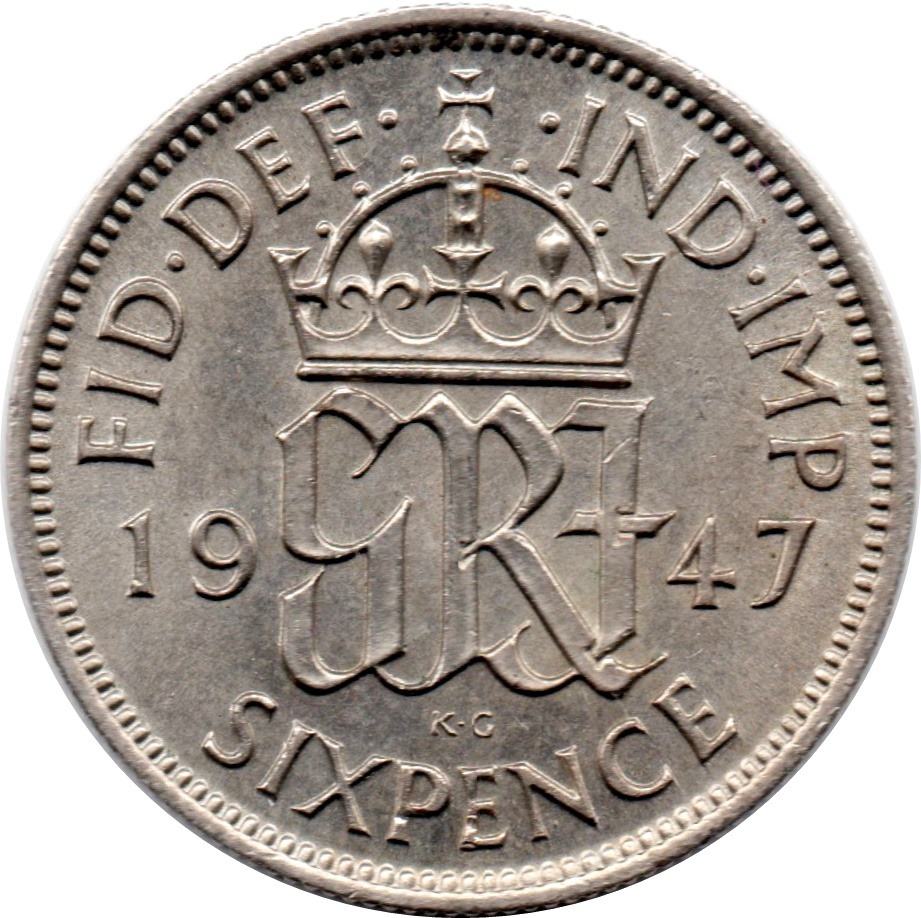 George VI British sixpence reverse type reference