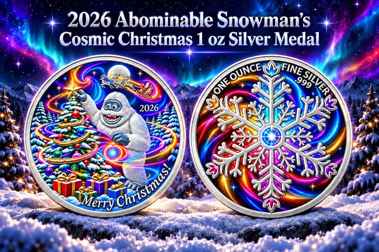 2026 Abominable Snowman's Cosmic Christmas 1 oz Silver Medal