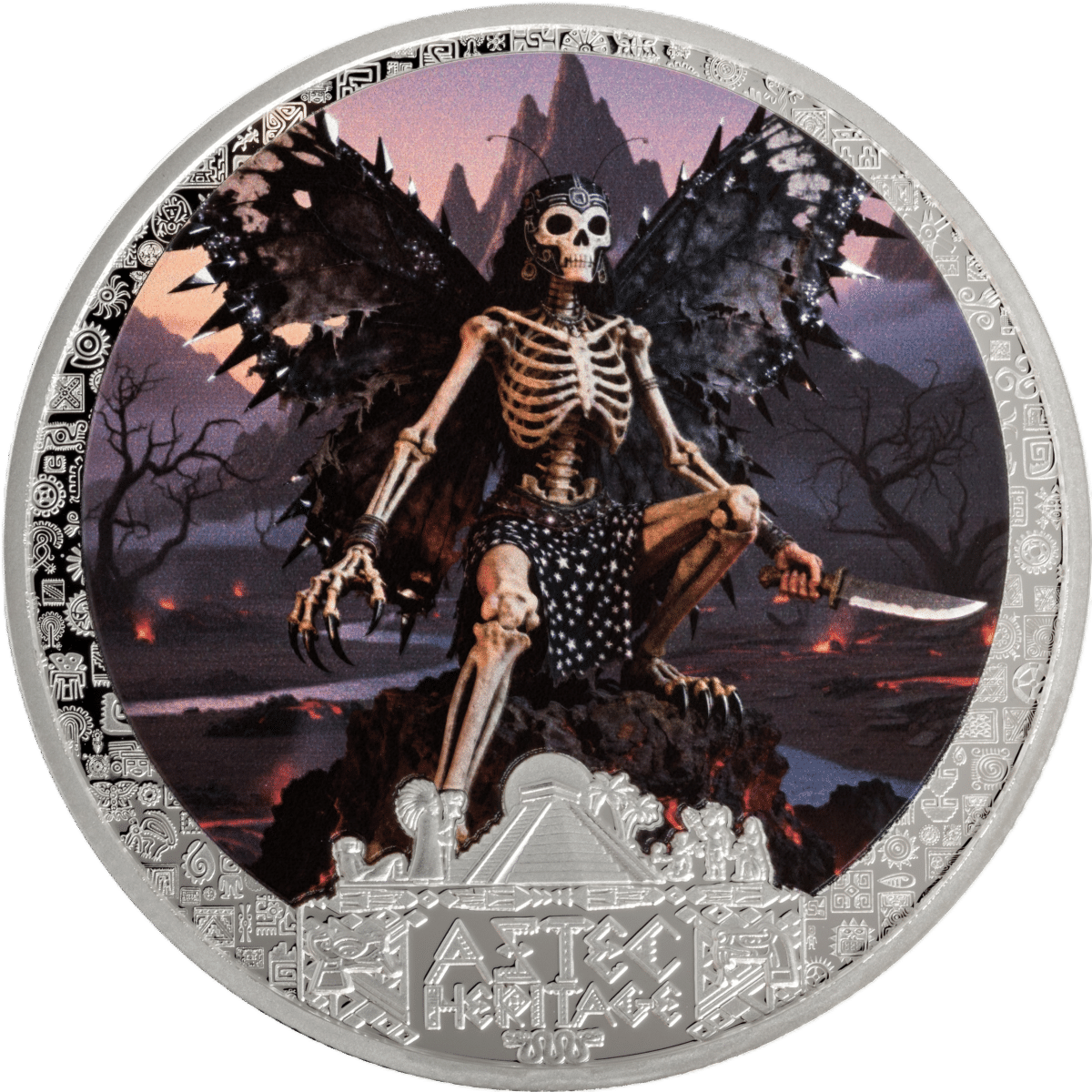 2026 Liberia Aztec Heritage - Ītzpāpālōtl 1/2 oz Silver Proof Colorized Coin