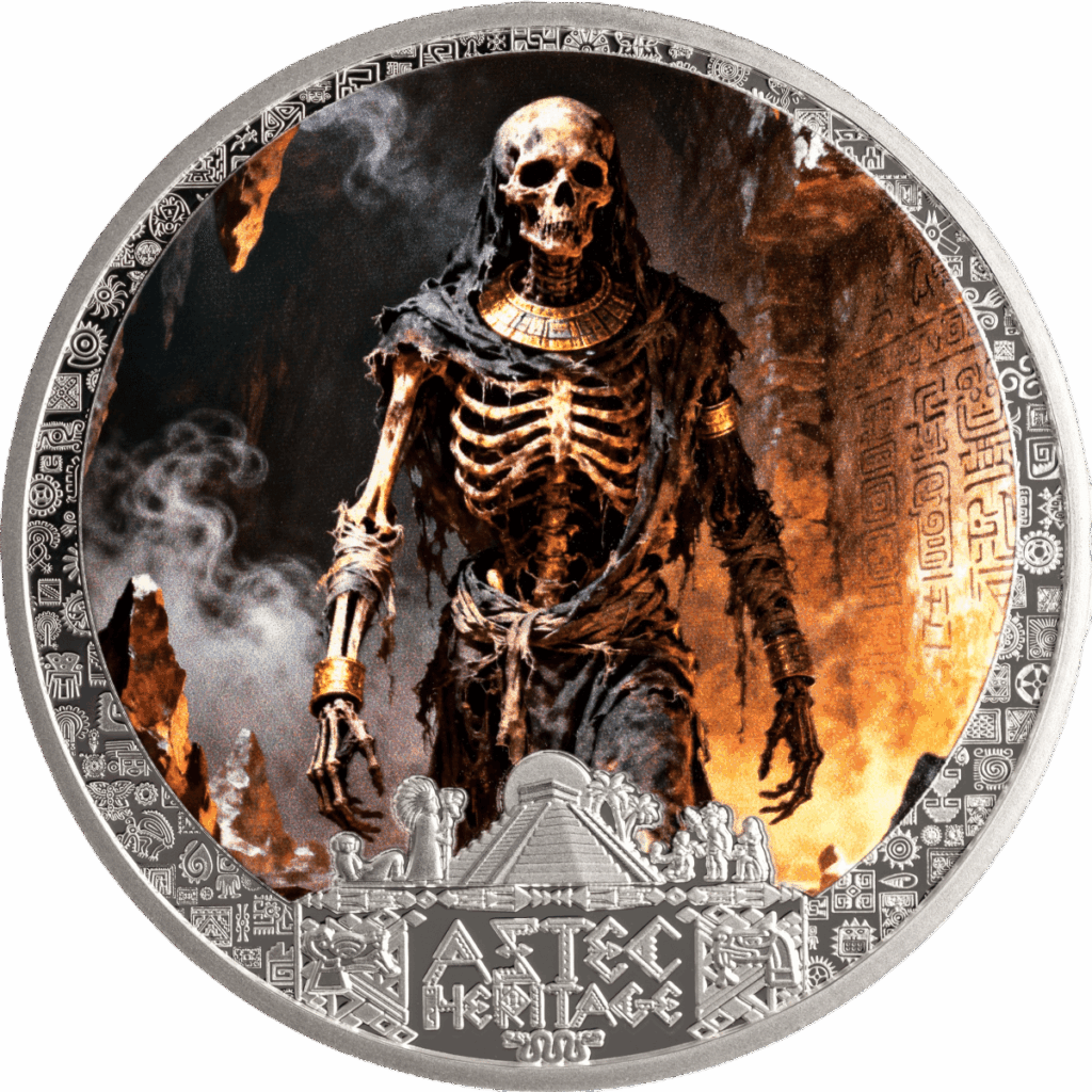 aztec mictlantecuhtli silver coin