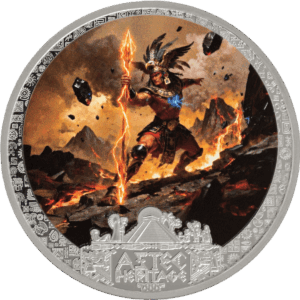 aztec tezcatlipoca silver coin