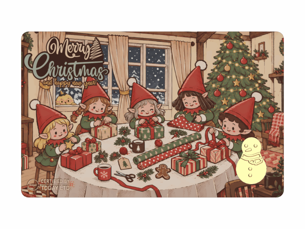 christmas card gold bar