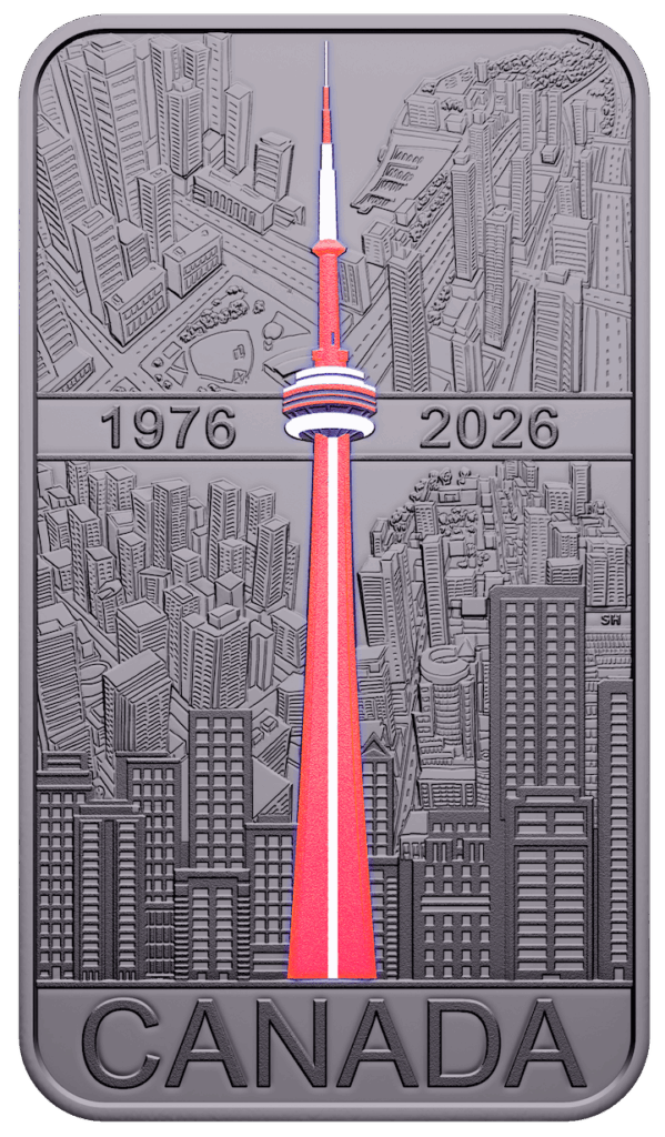 cn tower 50th silver coin bar