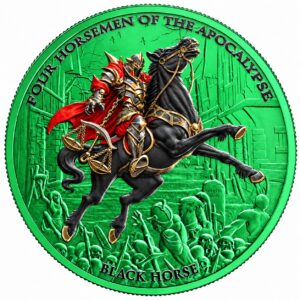four horsemen black horse silver coin