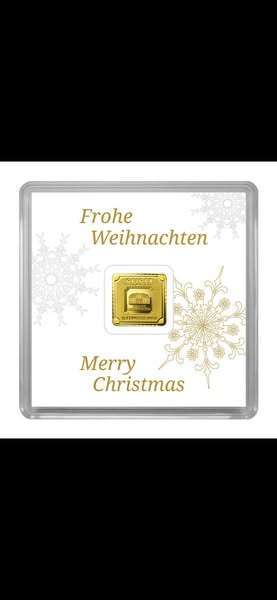 1 gram Geiger Christmas Edition .9999 Gold Square