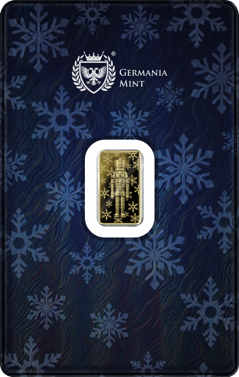 2026 Germania Mint Nutcracker 1/100 oz Gold Proof Minted Bar