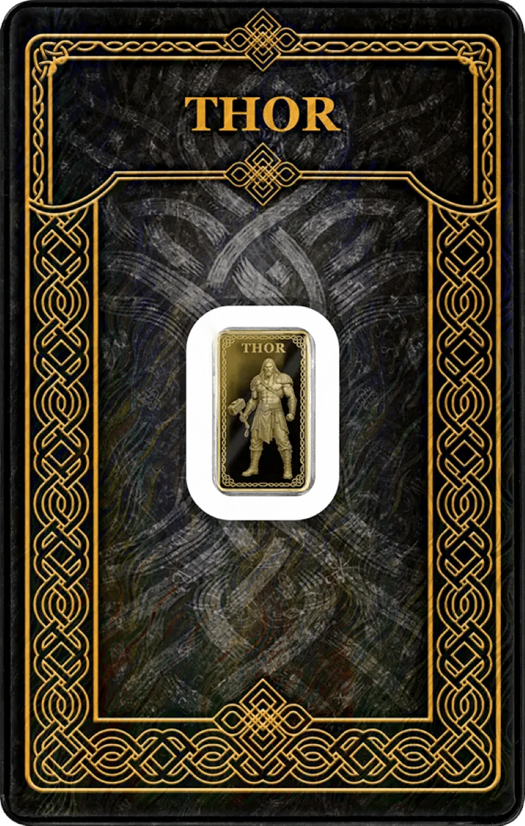 2026 Germania Gods of Germania Thor 1/100 oz Gold Minted Bar