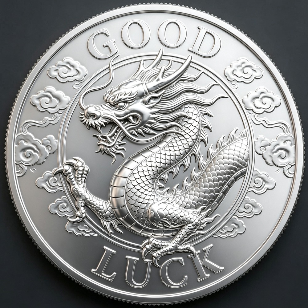 Good Luck Dragon 3g Silver Round (2,500 Mintage)