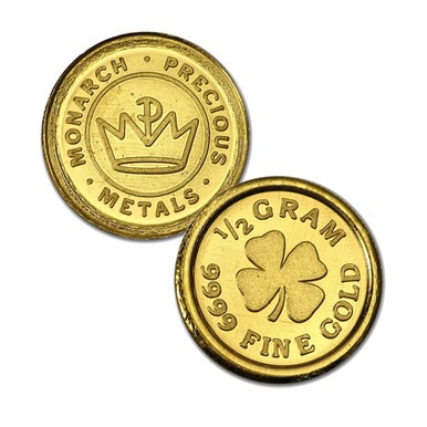 half gram gold round clover