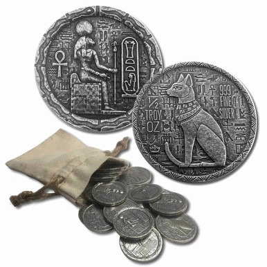 Monarch 1/2 oz silver Bastet rounds