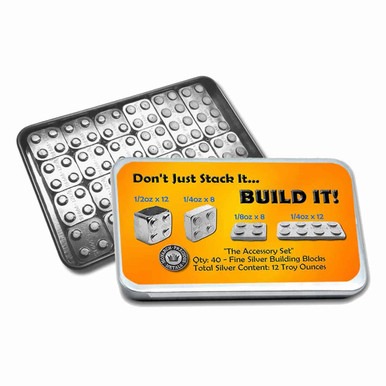 Monarch silver Building Block Accessory Set tin