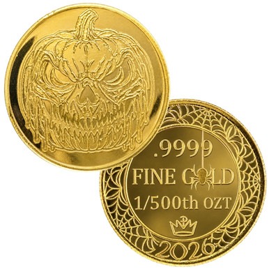 Monarch 1/500 oz gold Jack-O-Lantern round