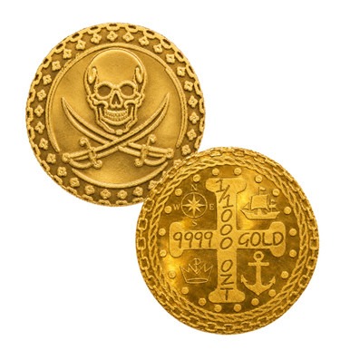 Monarch 1/1000 oz gold Pirate round