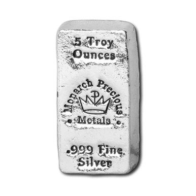 Monarch 5 oz poured silver bar