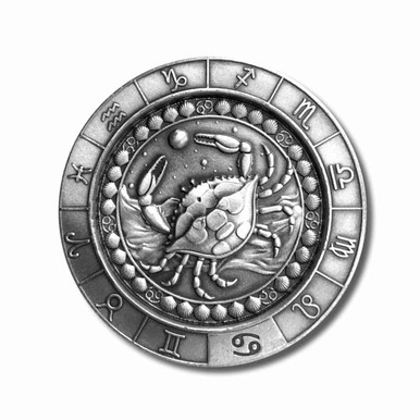 Monarch 1 oz silver Zodiac round - Cancer