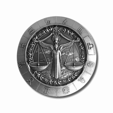 Monarch 1 oz silver Zodiac round - Libra