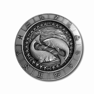 Monarch 1 oz silver Zodiac round - Pisces