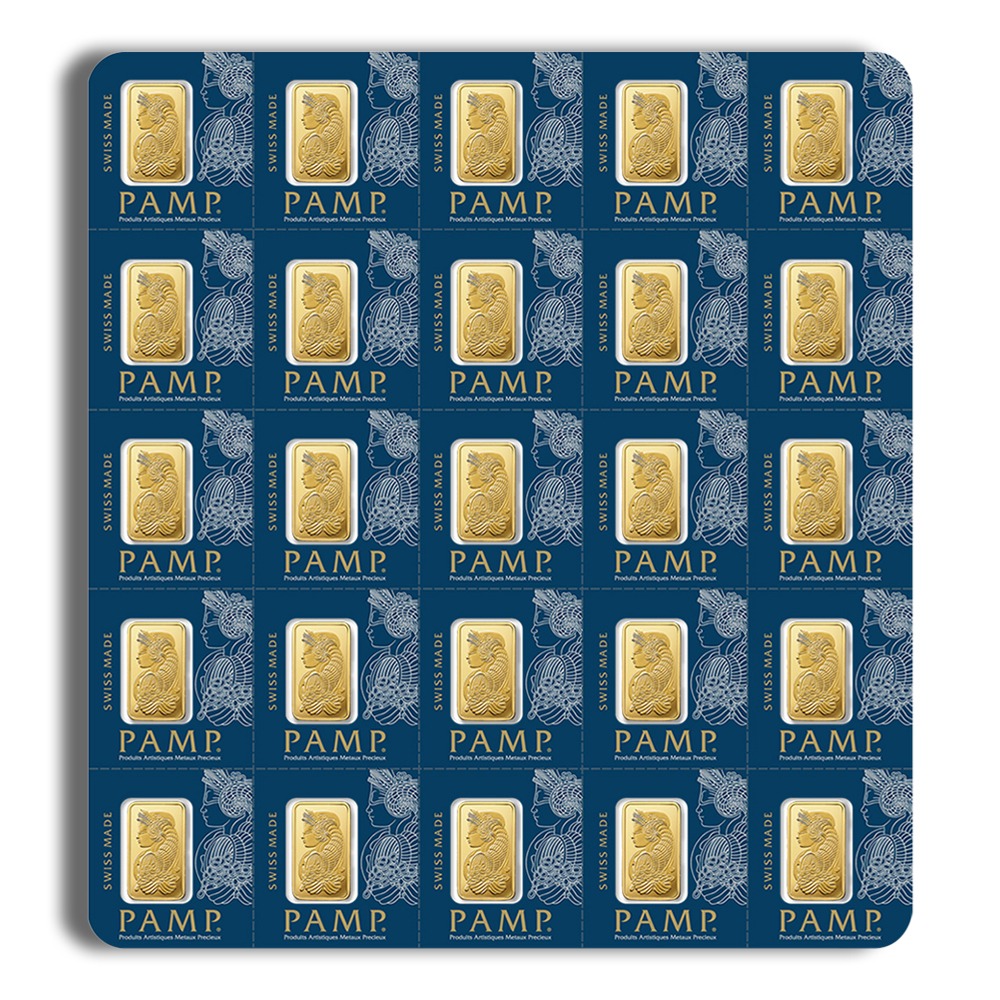 PAMP Multigram 25 x 1 gram gold bar sheet