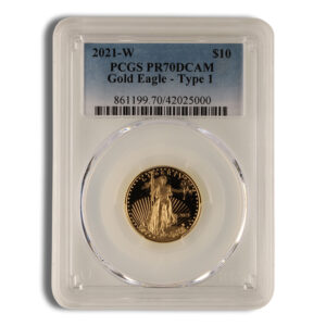 2021-W 1/4 oz Proof Gold Eagle $10 PCGS PR70 – Type 1