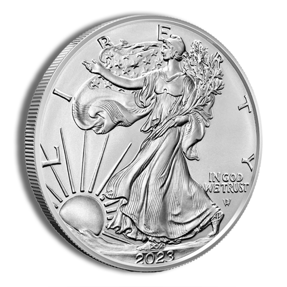 2023-W Burnished Silver Eagle with Box & COA