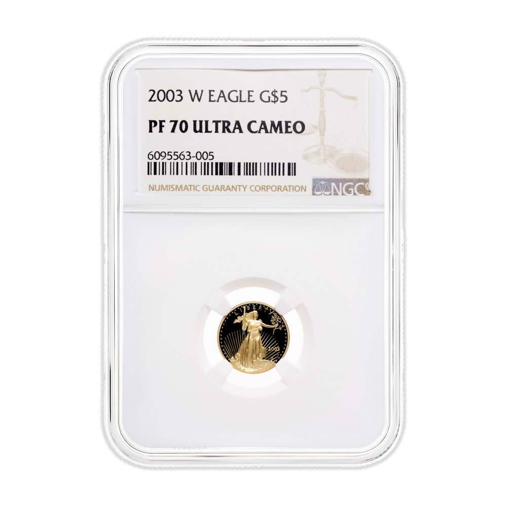 2003-W 1/10 oz Proof Gold Eagle $5 NGC PF70