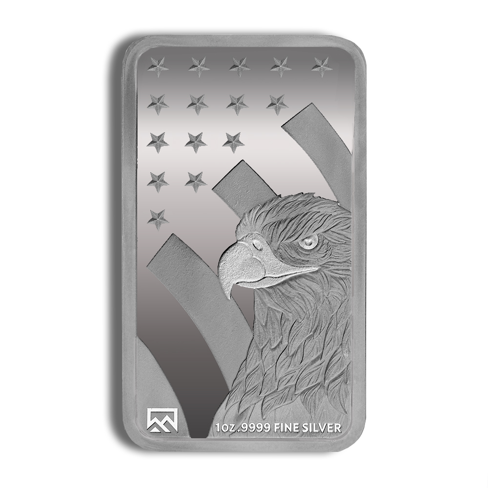 1 oz Silver Bar - American Flag Design .999