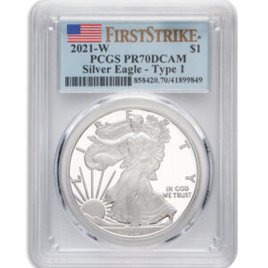 2021-W Proof Silver Eagle PCGS PR70 First Strike – Type 1