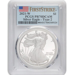 2021-W Proof Silver Eagle PCGS PR70 First Strike – Type 2