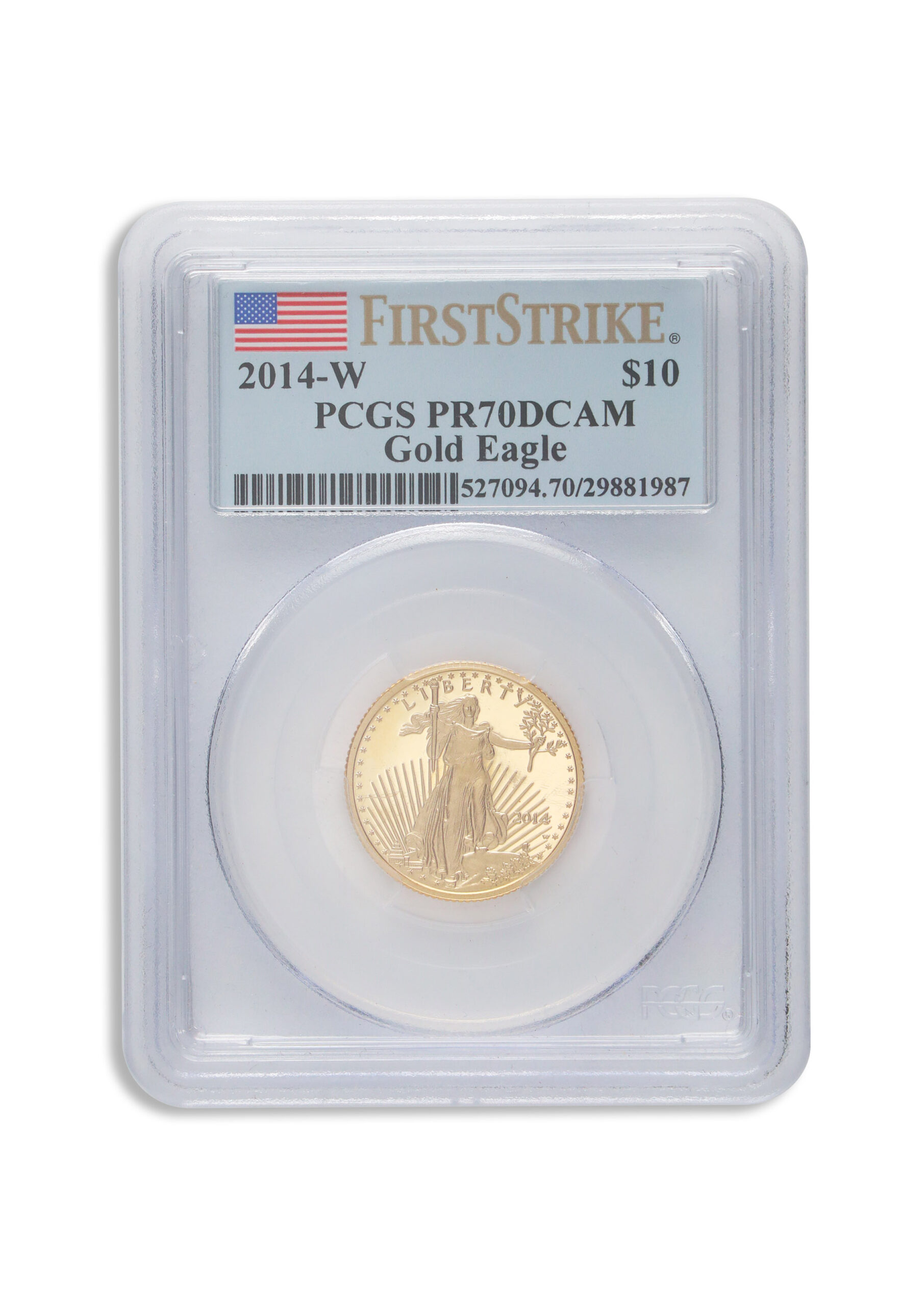 2014-W 1/4 oz Proof Gold Eagle $10 PCGS PR70 FS