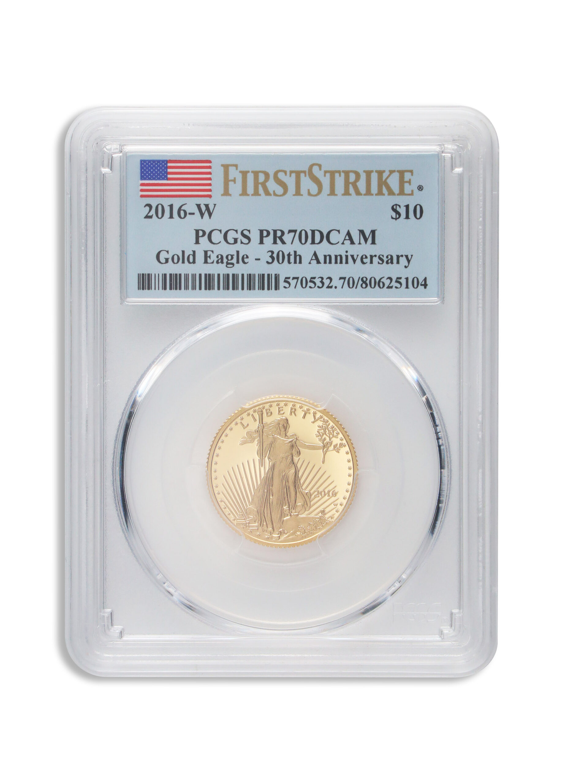 2016-W 1/4 oz Proof Gold Eagle $10 PCGS PR70 FS
