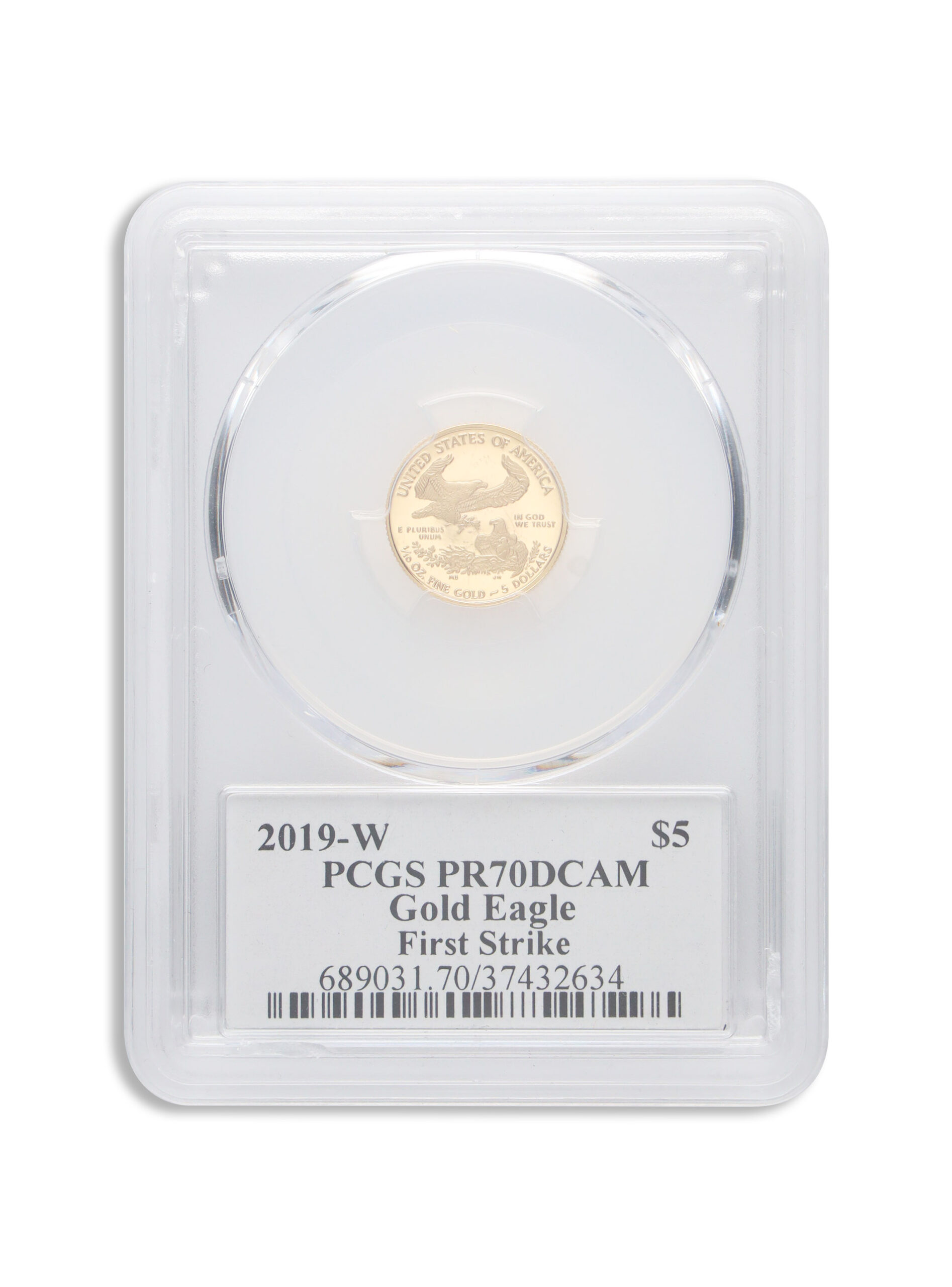2019-W 1/10 oz Proof Gold Eagle $5 PCGS PR70 FS