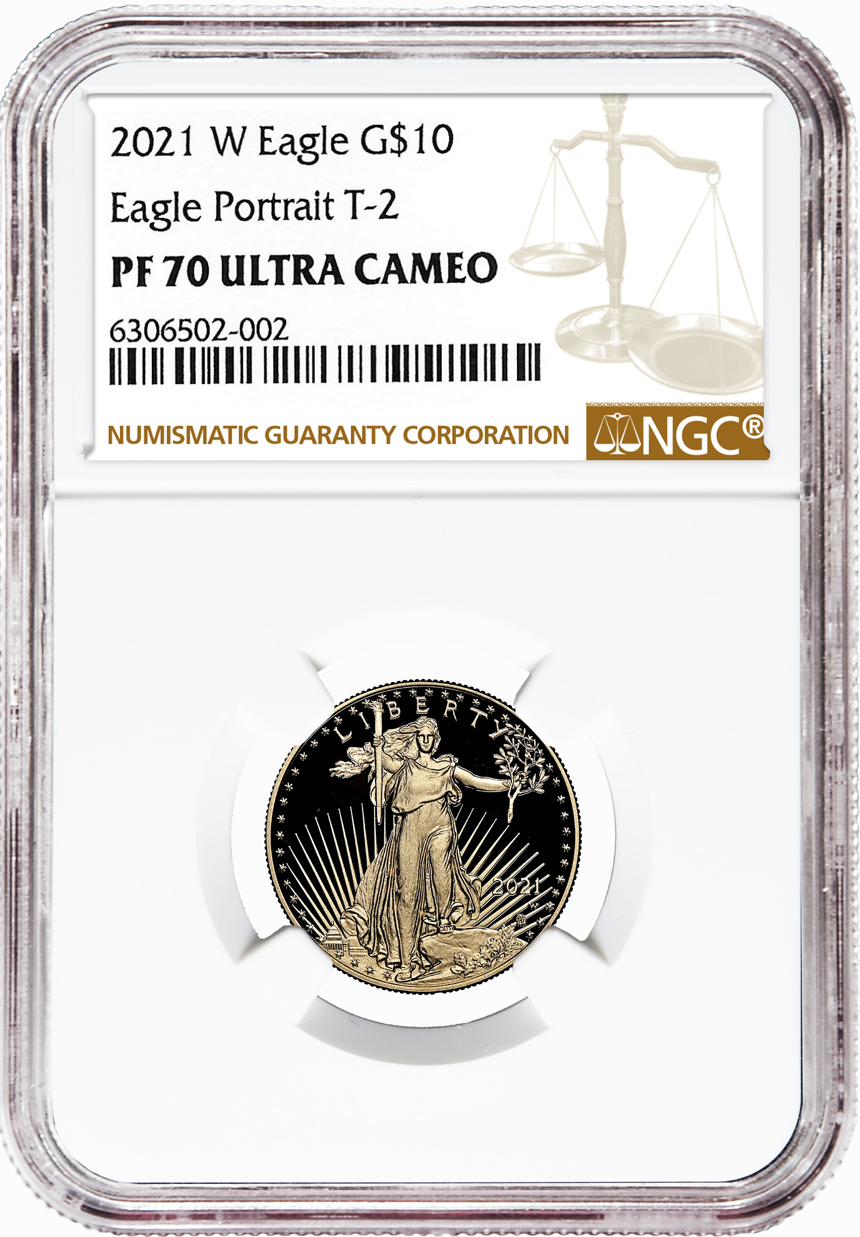 2021-W 1/4 oz Proof Gold Eagle $10 NGC PF70 - Type 2