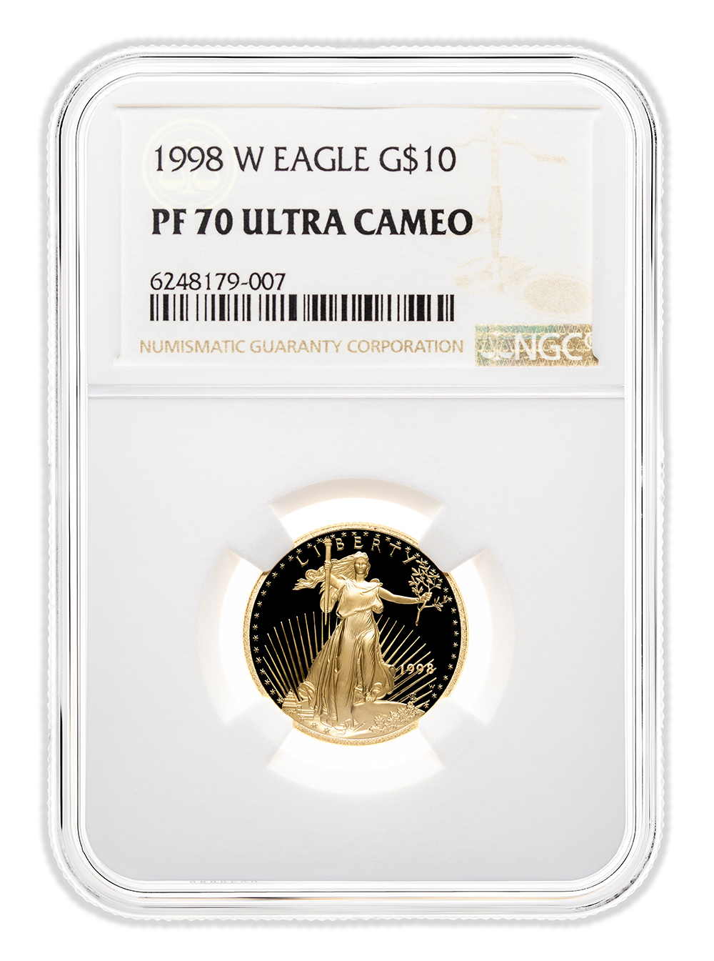 1998-W 1/4 oz Proof Gold Eagle $10 NGC PF70
