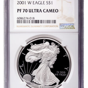 2001-W Proof Silver Eagle NGC PF70