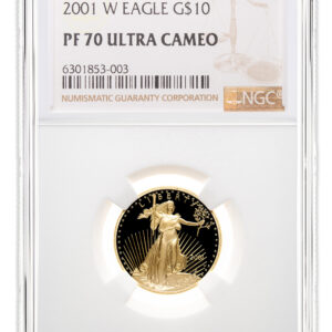 2001-W 1/4 oz Proof Gold Eagle $10 NGC PF70