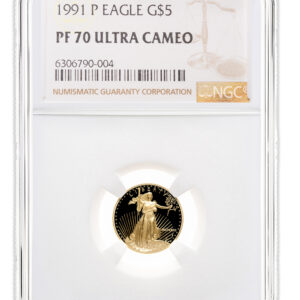 1991-P 1/10 oz Proof Gold Eagle $5 NGC PF70