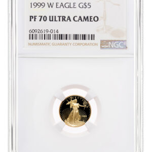 1999-W 1/10 oz Proof Gold Eagle $5 NGC PF70