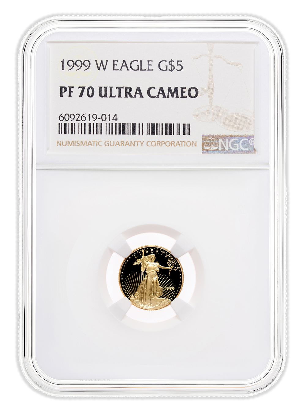 1999-W 1/10 oz Proof Gold Eagle $5 NGC PF70