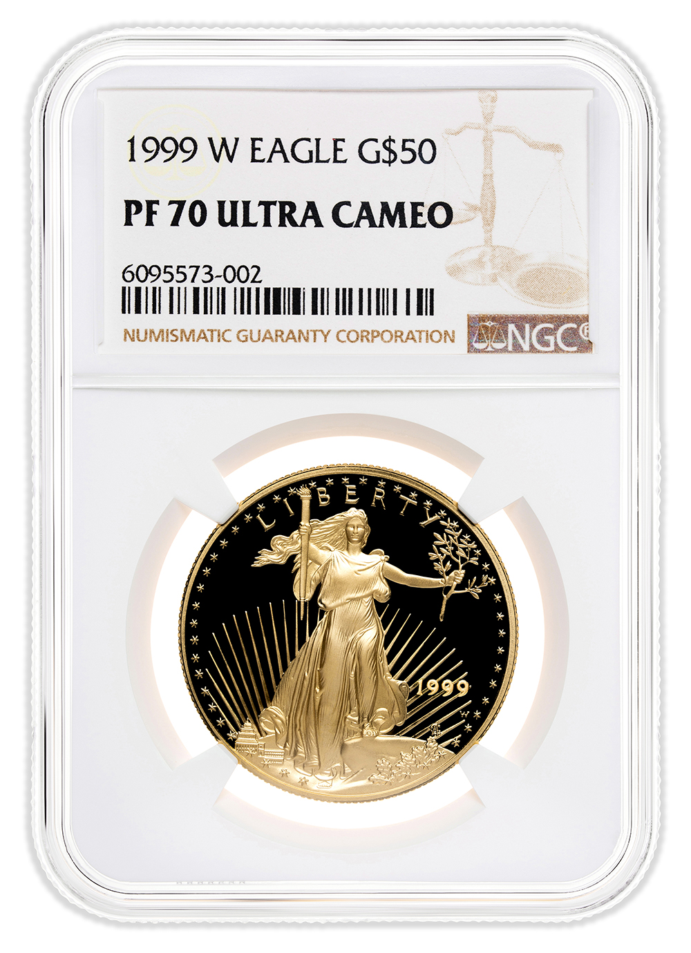 1999-W 1 oz Proof Gold Eagle $50 NGC PF70