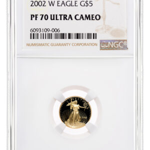 2002-W 1/10 oz Proof Gold Eagle $5 PCGS PR70