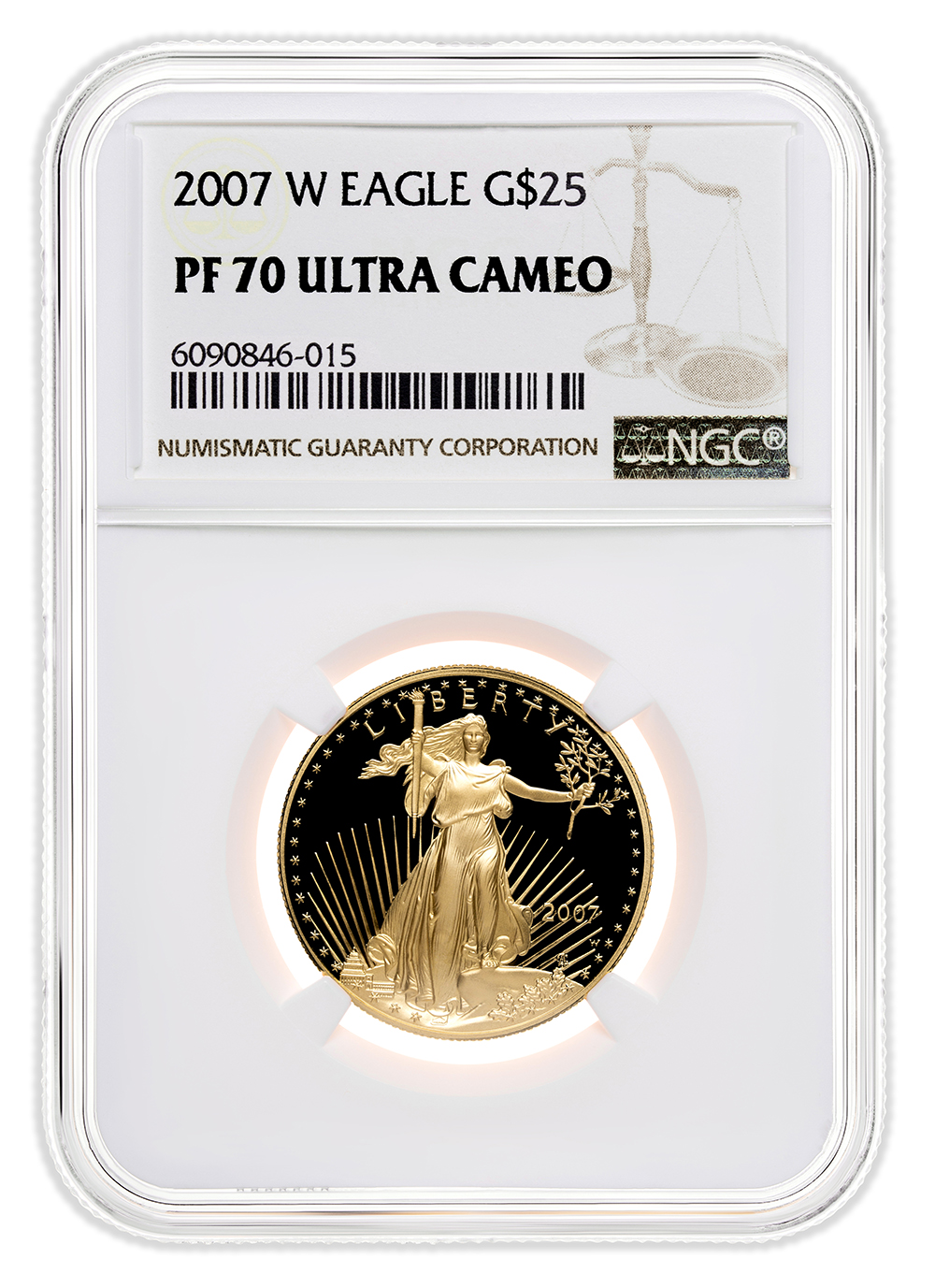 2007-W 1/2 oz Proof Gold Eagle $25 NGC PF70