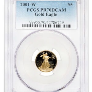 2001-W 1/10 oz Proof Gold Eagle $5 PCGS PR70