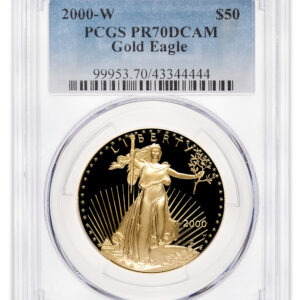 2000-W 1 oz Proof Gold Eagle $50 PCGS PR70