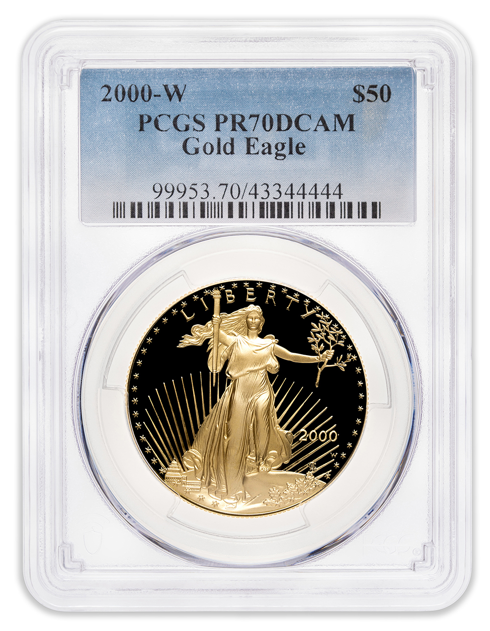 2000-W 1 oz Proof Gold Eagle $50 PCGS PR70