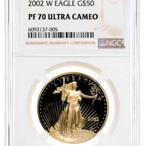 2002-W 1 oz Proof Gold Eagle $50 PCGS PR70