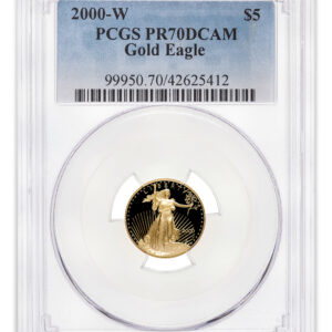 2000-W 1/10 oz Proof Gold Eagle $5 PCGS PR70