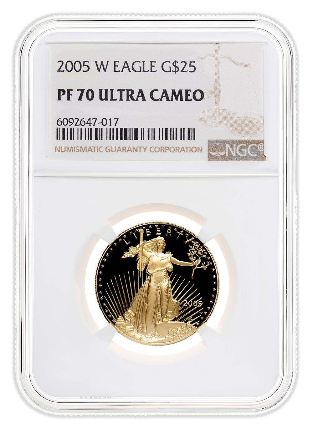 2005-W 1/2 oz Proof Gold Eagle $25 NGC PF70
