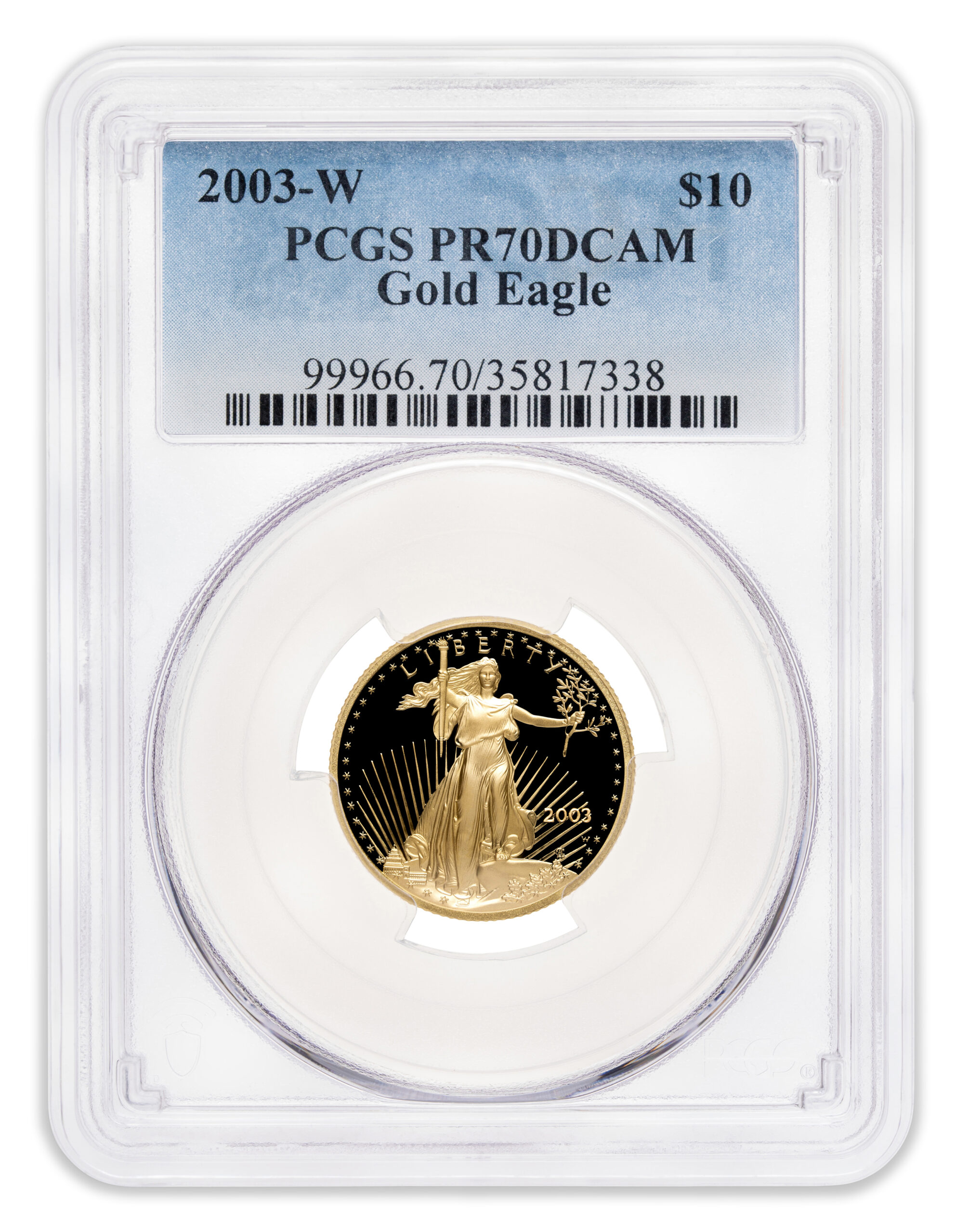 2003-W 1/4 oz Proof Gold Eagle $10 PCGS PR70