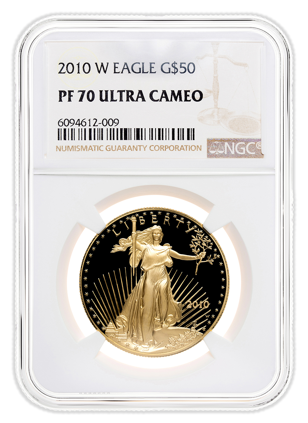 2010-W 1 oz Proof Gold Eagle $50 NGC PF70