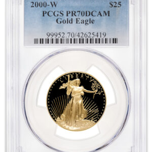 2000-W 1/2 oz Proof Gold Eagle $25 PCGS PR70